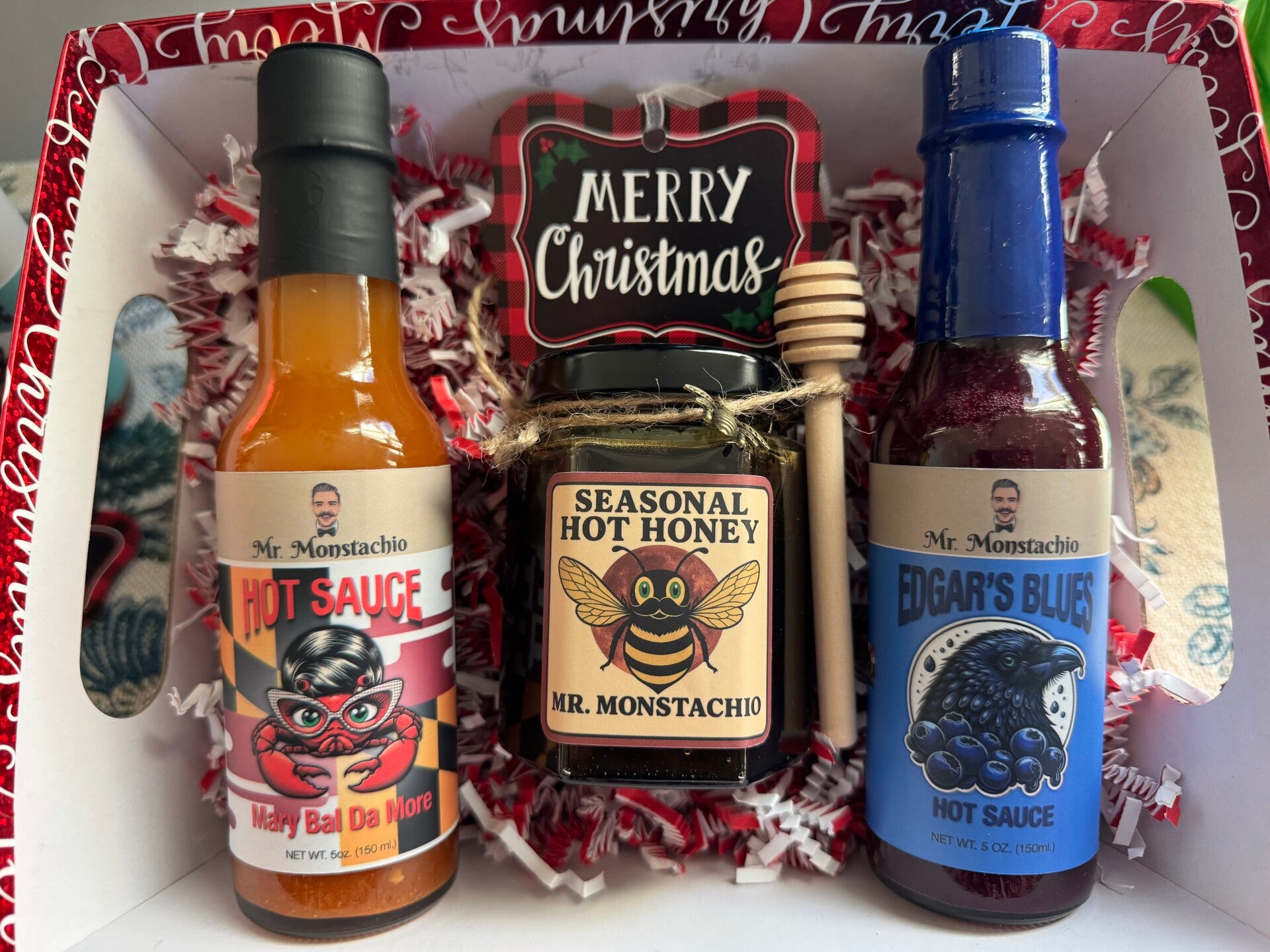 GIFT SET-MD 3 PK HOT SAUCE+HONEY