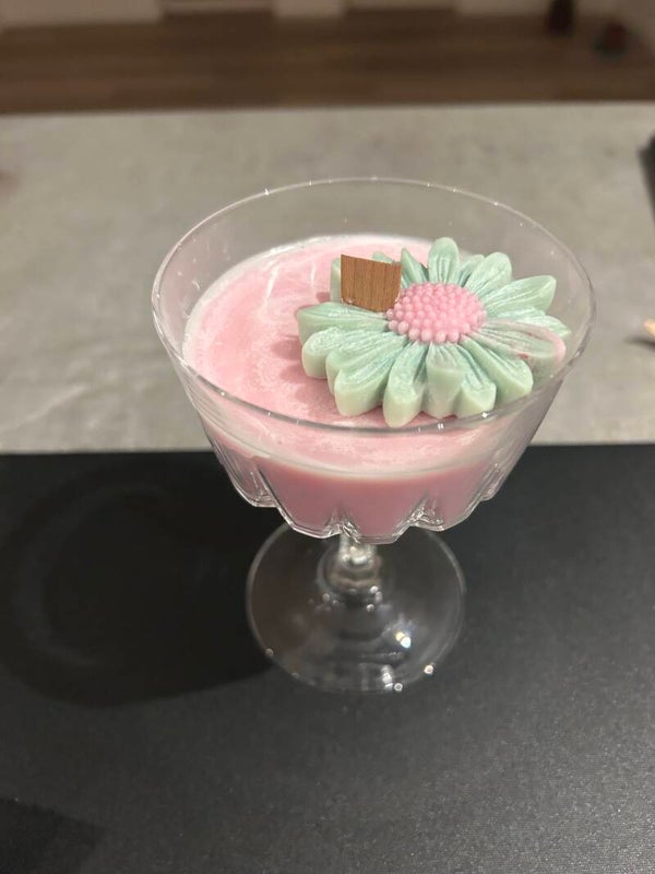 Cocktail kaars met bloem