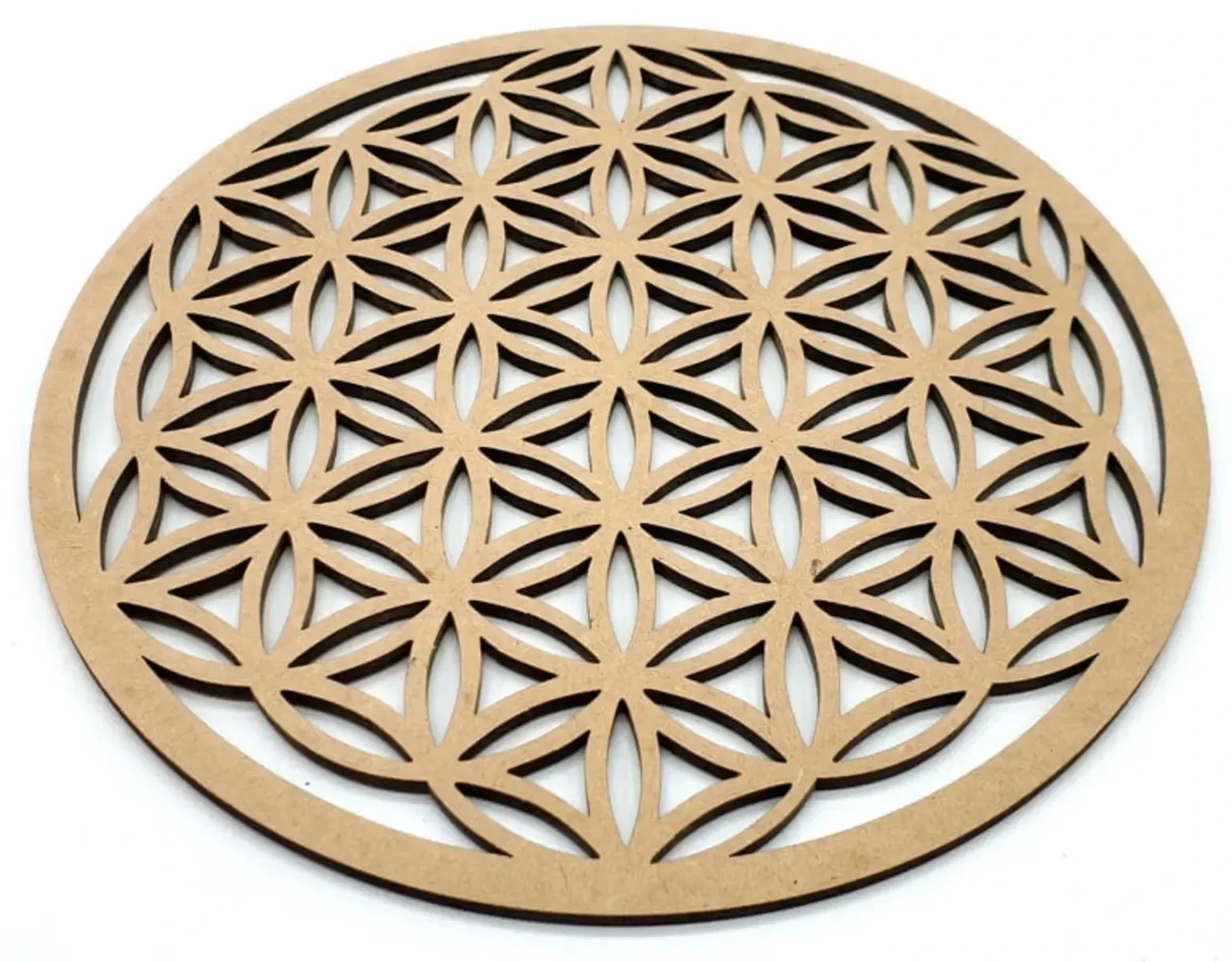 PLAQUE FLEUR DE VIE EN BOIS 20cm