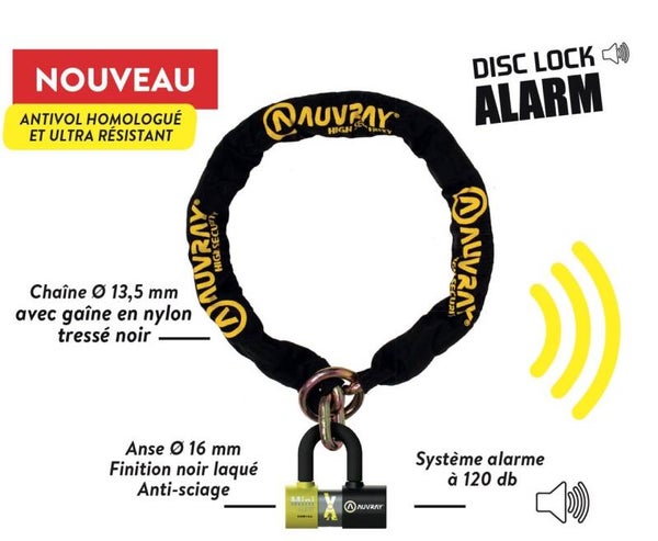 Antivol Chaîne XTREM + Bloque disque XTREM Mini Alert