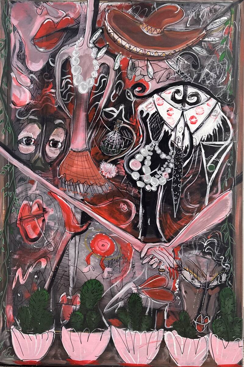 "Ręce wiedzą szybciej" 80x120cm, 2025r.