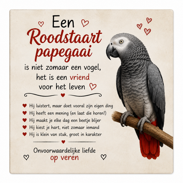 Tegel roodstaart papegaai