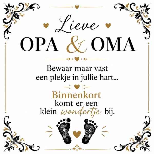 Tegeltje Opa & Oma --> Er komt een kleintje bij