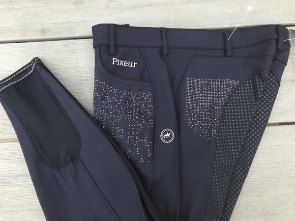 Pikeur Reithose Vollbesatz Grip Elina mit Strass  dunkelblau gr 38 und schwarz  42 Art.85