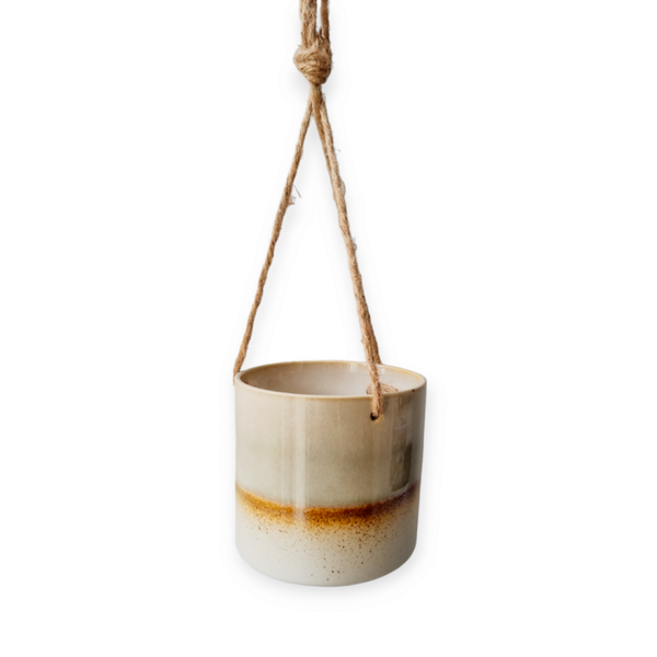 BLOEMPOT HANGEND GRIJS/BEIGE