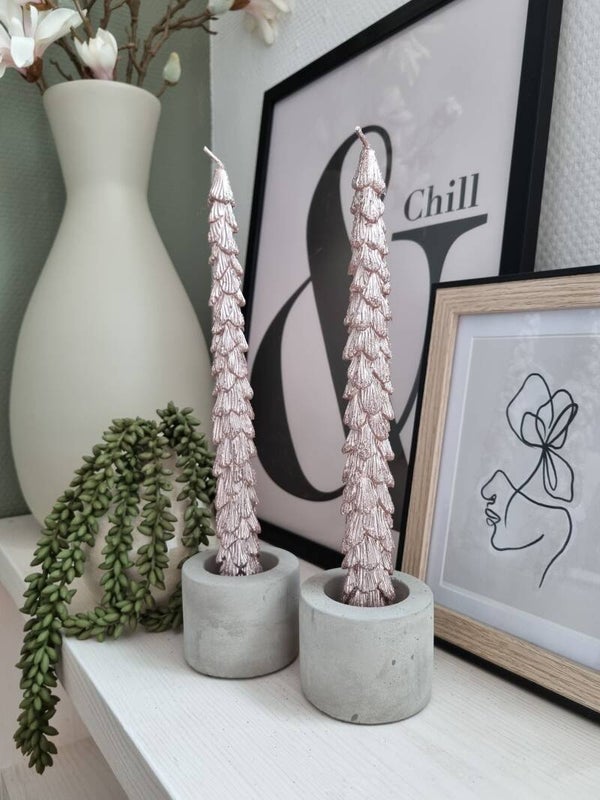 DINERKAARS SET VAN 2 | KERSTBOOM GLITTER | BLUSHPINK