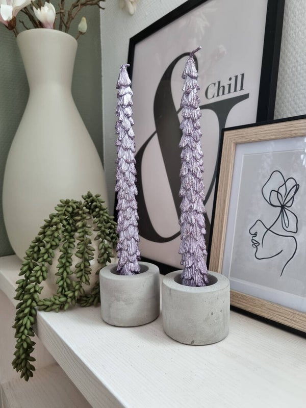 DINERKAARS SET VAN 2 | KERSTBOOM GLITTER | LILA