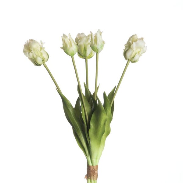 REAL TOUCH TULPEN | PARROT | 5 STUKS | 40 CM | WHITE/GREEN