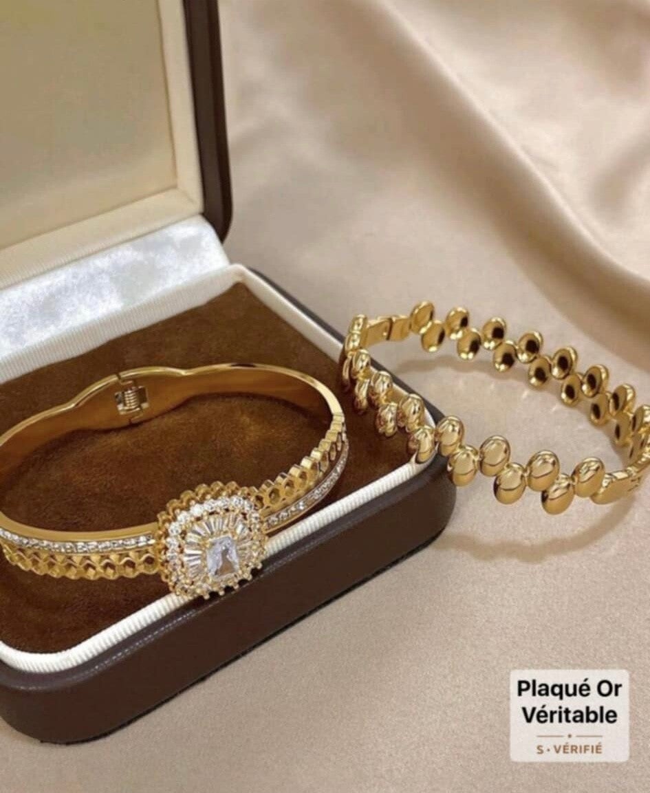 Bracelet zirconium carré