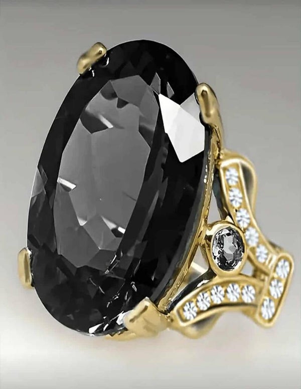Bague promesse incrusté de zircon aquatique de forme oeuf