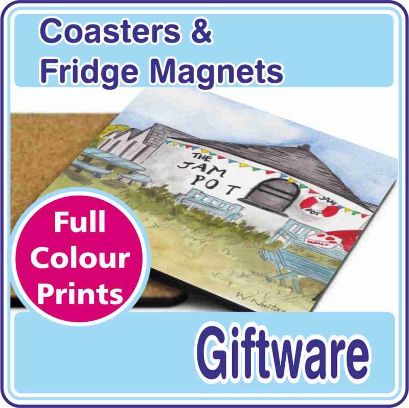 printed coasters, fridge magnets and giftware 