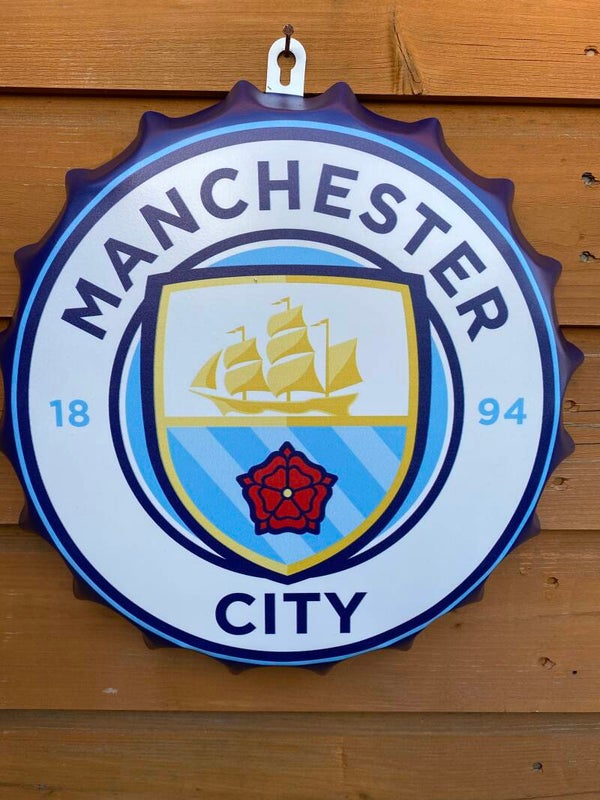 Man City metal wall cap