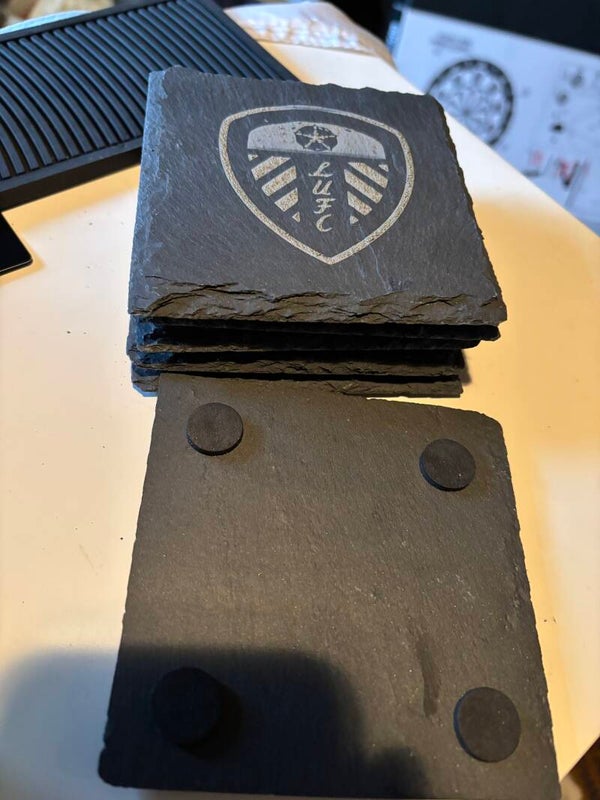 Leeds black slate coasters set