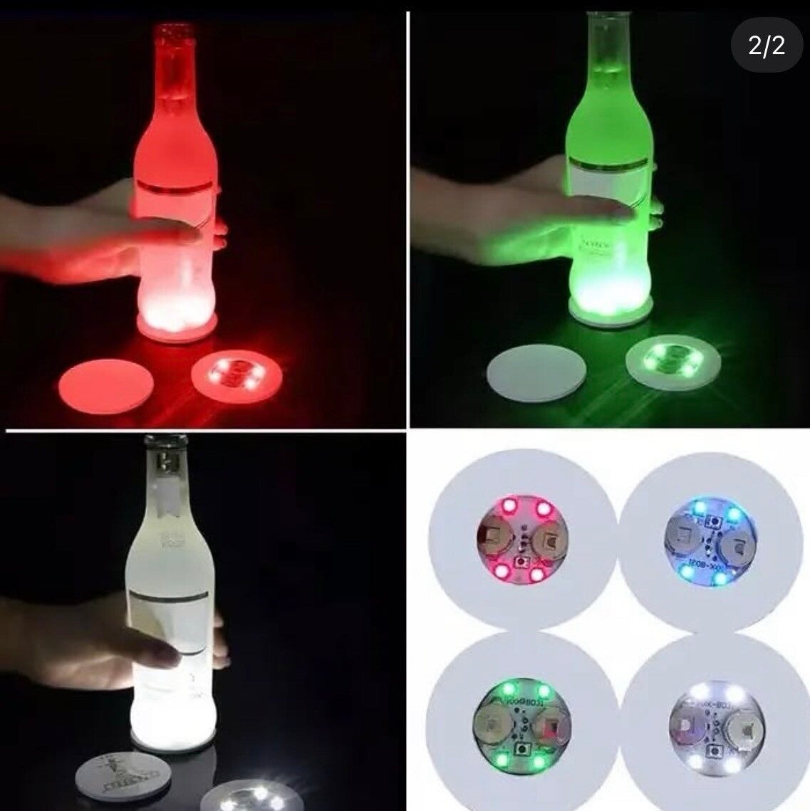 Flashing colour changing coaster