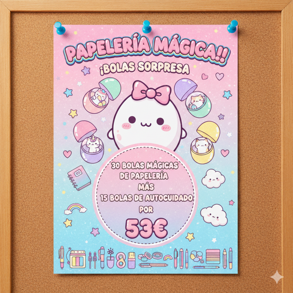 30 bolas de papelería + 15 de autocuidado