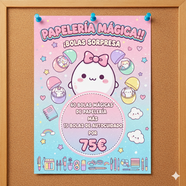 60 bolas de papelería + 15  de autocuidado