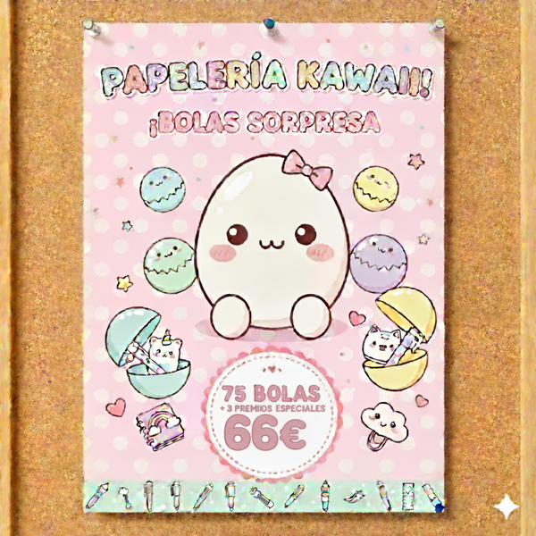 ¡Nuevas y listas para ti! ✨ 75 bolas mágicas más 3 premios especiales. Papelería kawaii Sanrio y Stitch
