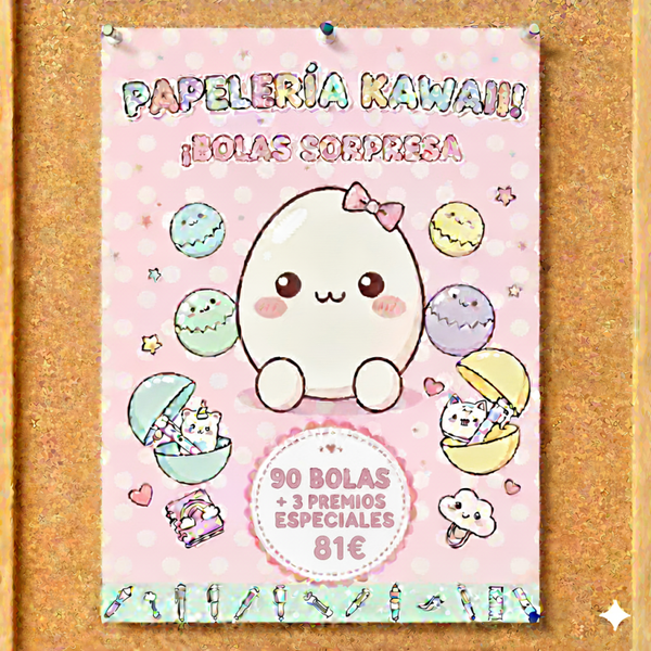 ¡Nuevas y listas para ti! ✨ 90 bolas mágicas más 3 premios especiales. Papelería kawaii Sanrio y Stitch