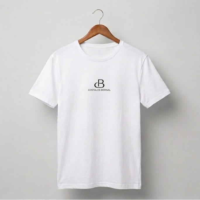 Camiseta cuello abierto manga corta blanca