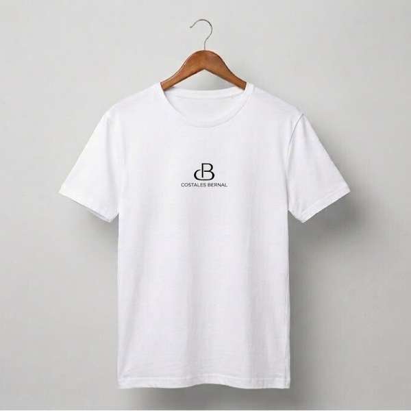Camiseta cuello abierto manga corta blanca