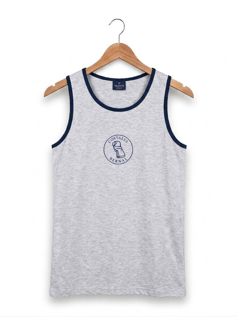 Camiseta tirantas gris con ribete