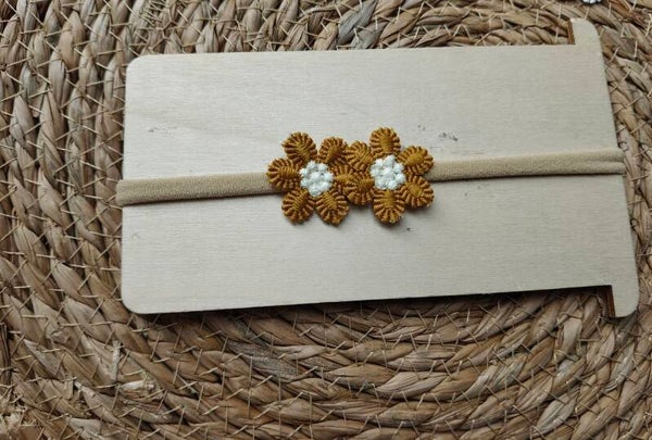 Baby Haarbandje Bloemetjes Bruin