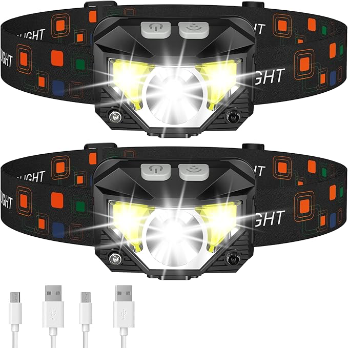 LHKNL rechargeable headlamp for motorcycle camping, repairs and night riding