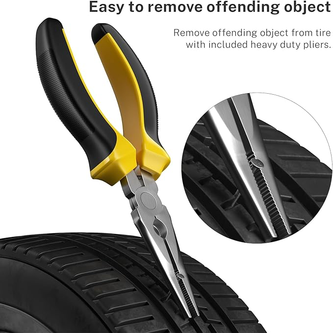 AUTOWN flat tire repair kit with plugs for motorcycle adventure travel and roadside puncture repair