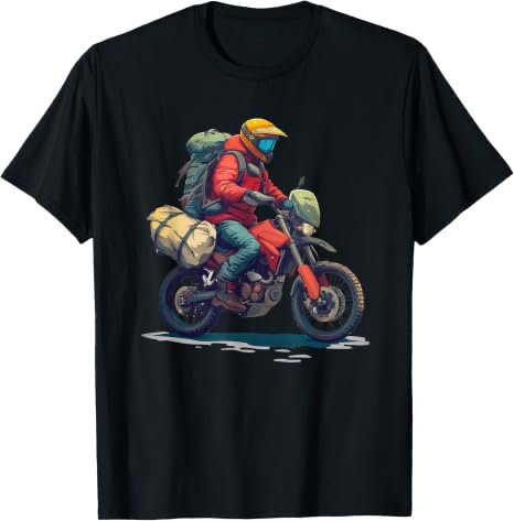 Adventure motorcycle rider T-shirt for trail riders and outdoor travel