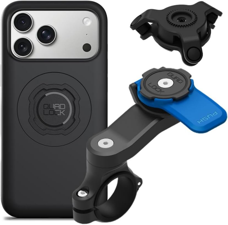 Quad Lock motorcycle phone mount for adventure and touring bikes