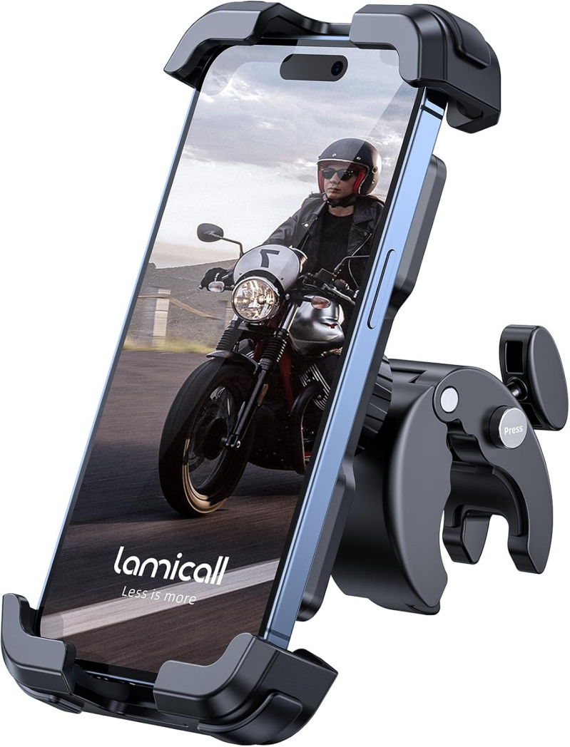Lamicall motorcycle phone mount for smartphones and adventure bikes