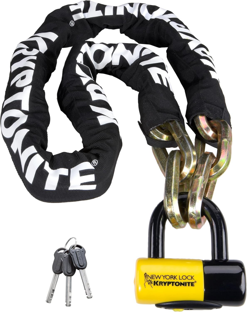 Kryptonite New York Fahgettaboudit motorcycle chain and disc lock for maximum security