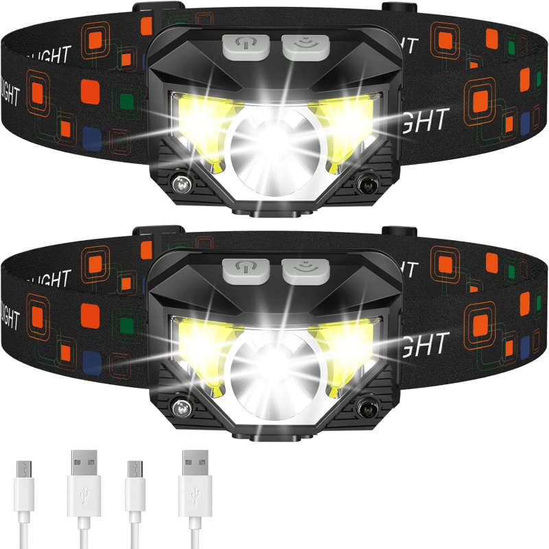 LHKNL rechargeable headlamp for motorcycle camping and outdoor adventures