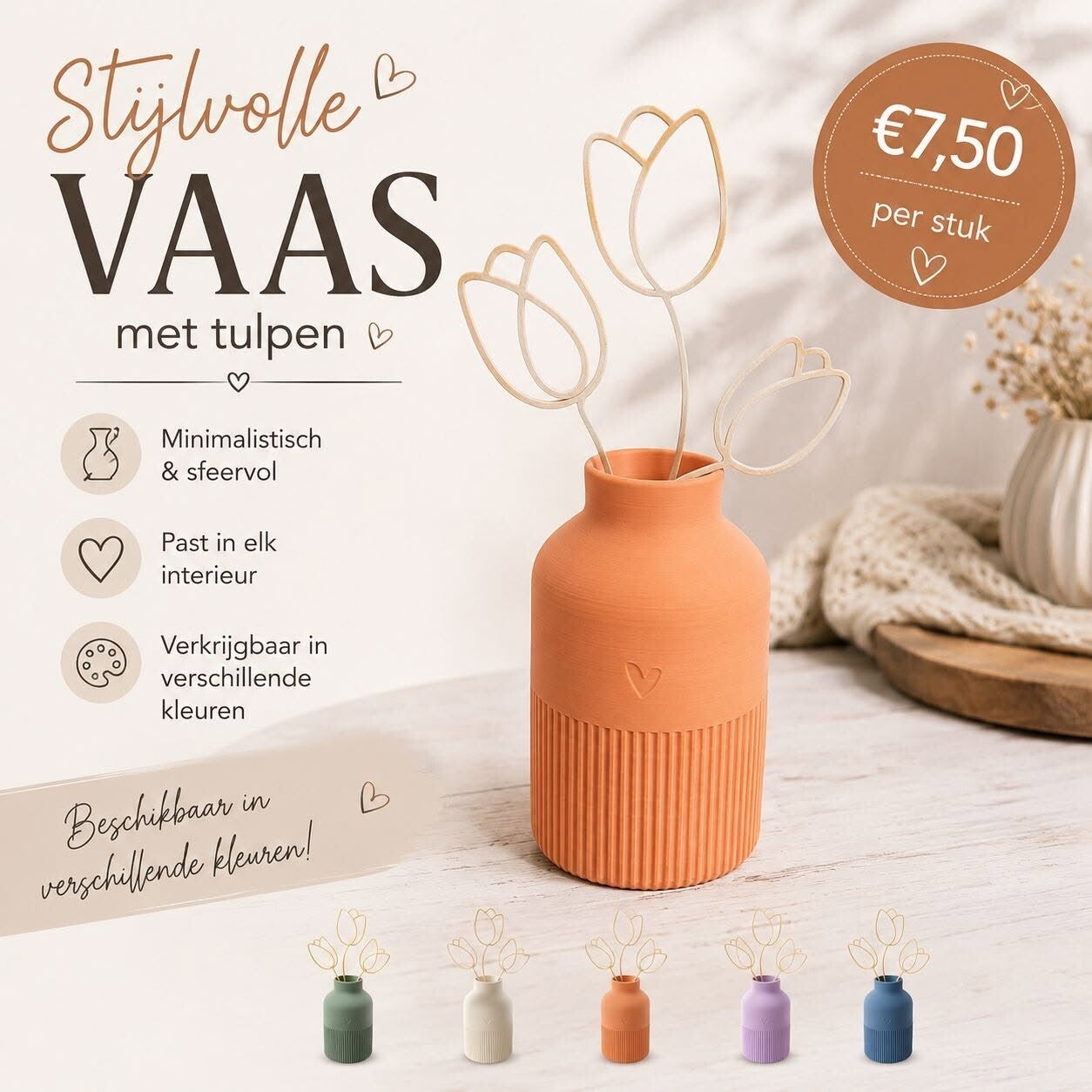 Vaas met tulpen