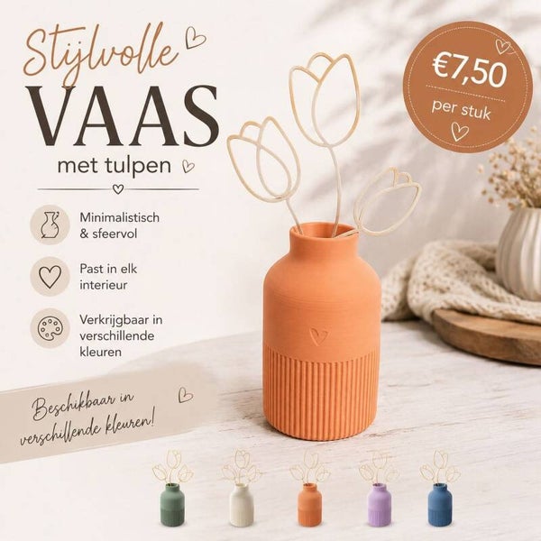 Vaas met tulpen