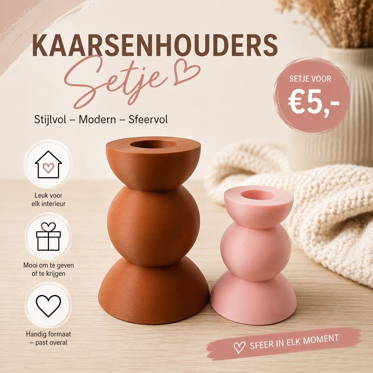 Kaarsenhouders setje