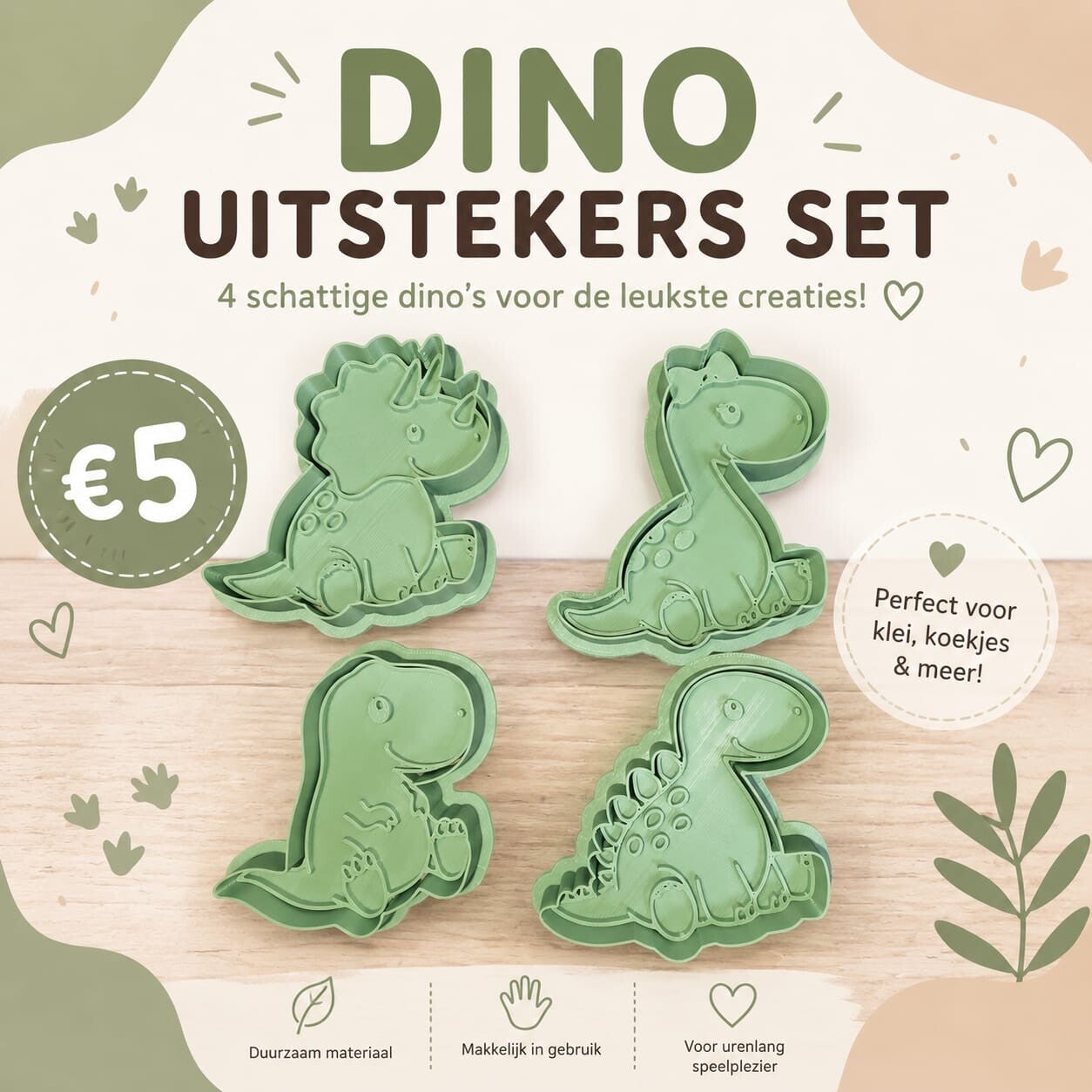 Uitsteekvormpjes Dino