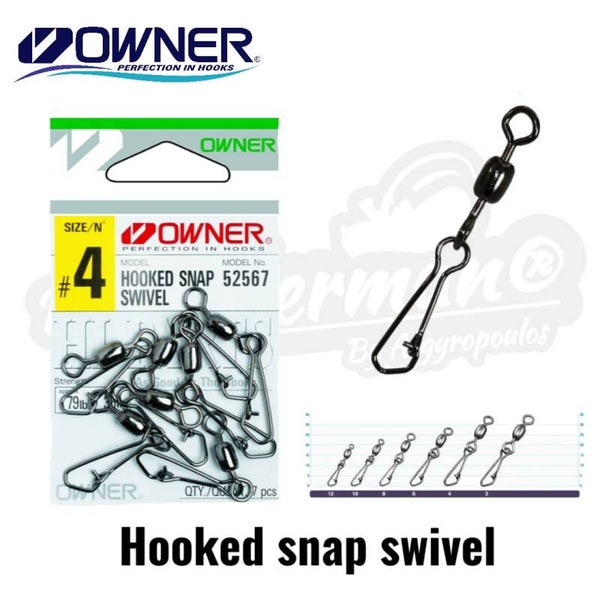 OWNER HOOKED SNAP SWIVEL 52567