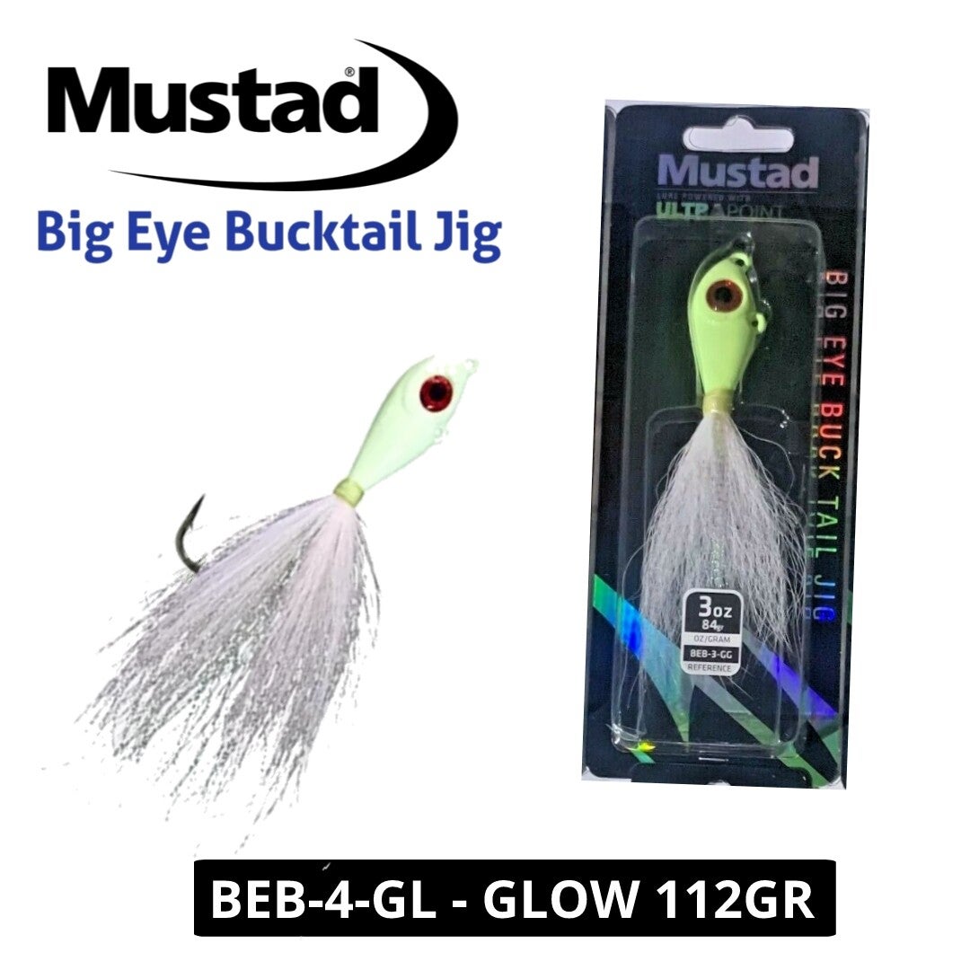 MUSTAD BIG EYE BUCKTAIL JIG 112GR - GLOW