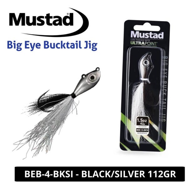MUSTAD BIG EYE BUCKTAIL JIG 112GR - BLACK/SILVER