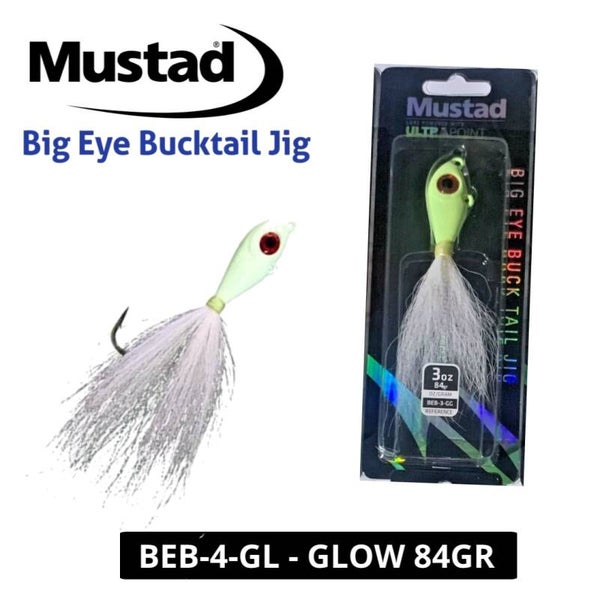 MUSTAD BIG EYE BUCKTAIL JIG 84GR - GLOW