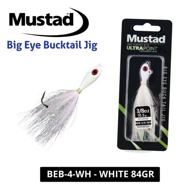 MUSTAD BIG EYE BUCKTAIL JIG 84GR - WHITE