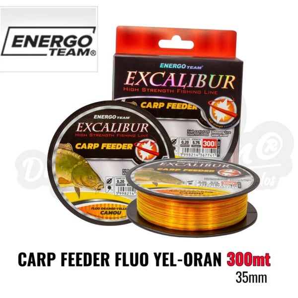 ENERGOTEAM EXCALIBUR CARP FEEDER FLUO ORANGE-YELLOW 300MT 35MM