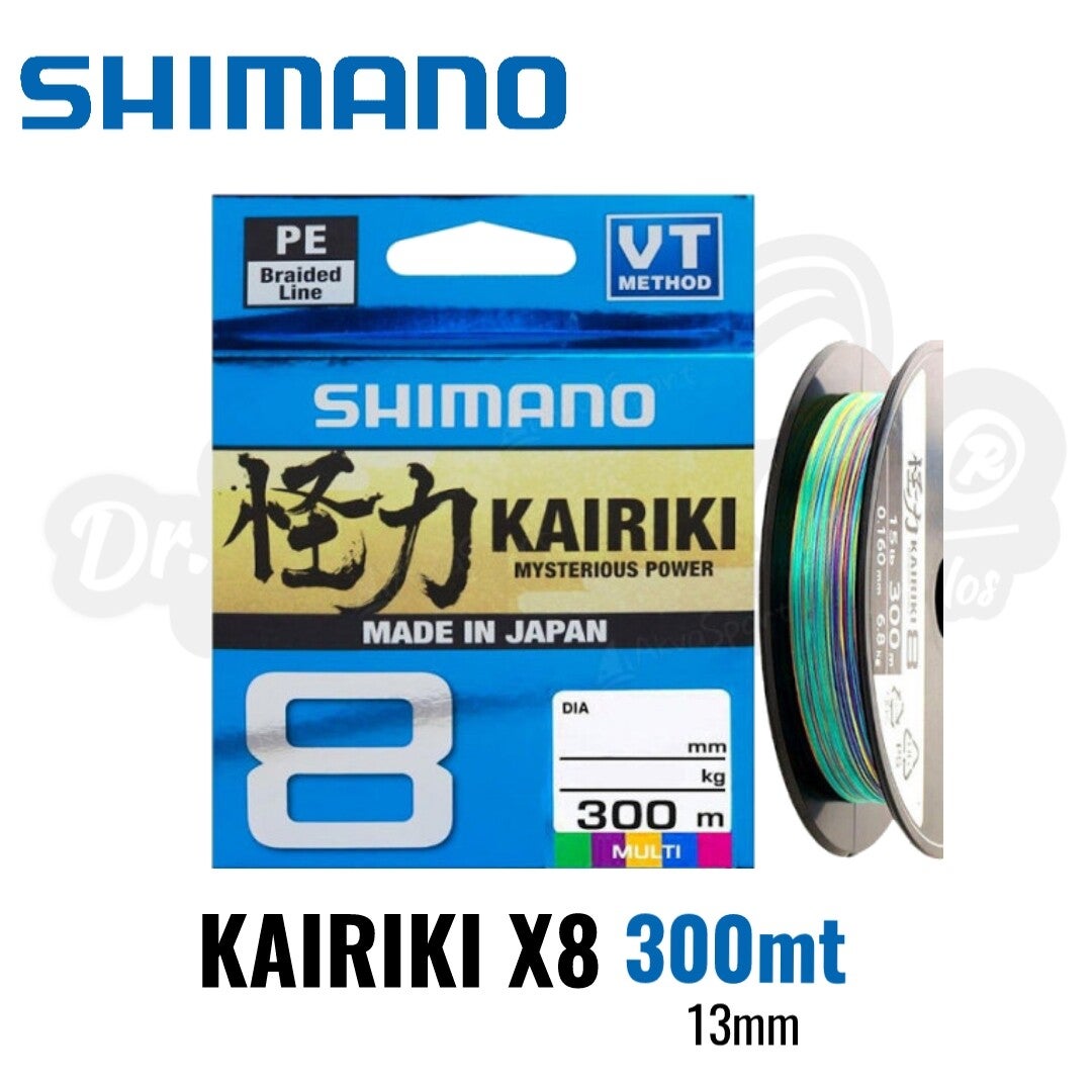 SHIMANO X8 KAIRIKI 300MT BRAIDED MULTICOLORED