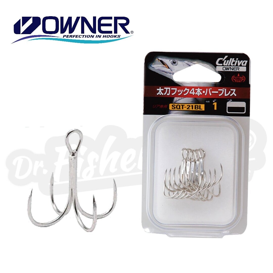 OWNER TREBLE HOOK BARBLESS SQT-21BL