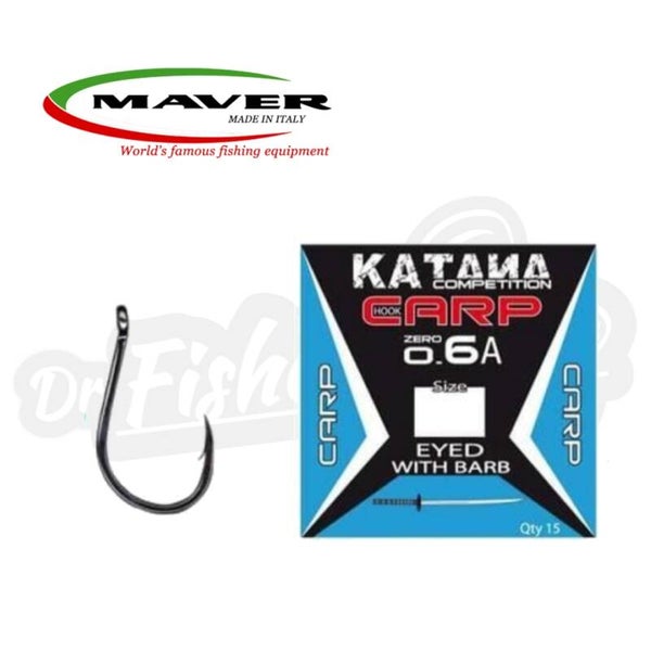 MAVER HOOK KATANA CARP EYED WITH BARB 10PCS NO 10