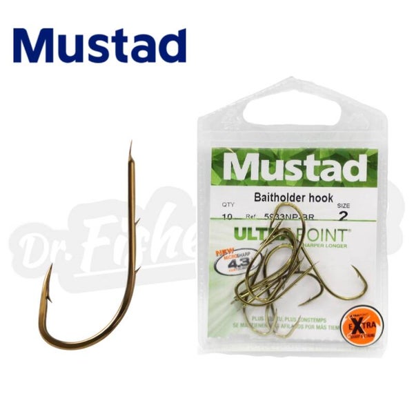 MUSTAD HOOK 5933NP-BR BAITHOLDER 10PCS