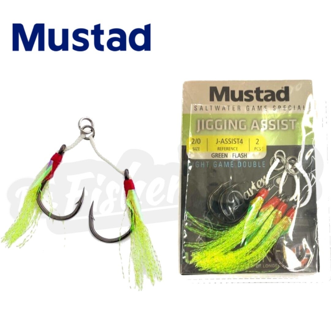 MUSTAD JIGGING ASSIST HOOK J-ASSIST4 GREEN FLASH