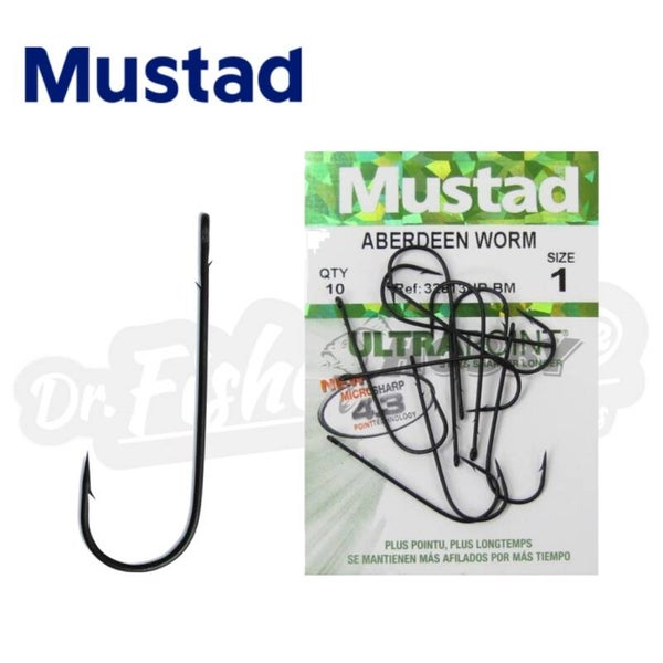 MUSTAD ABERDEEN WORM HOOK 32813NP-BM NO4