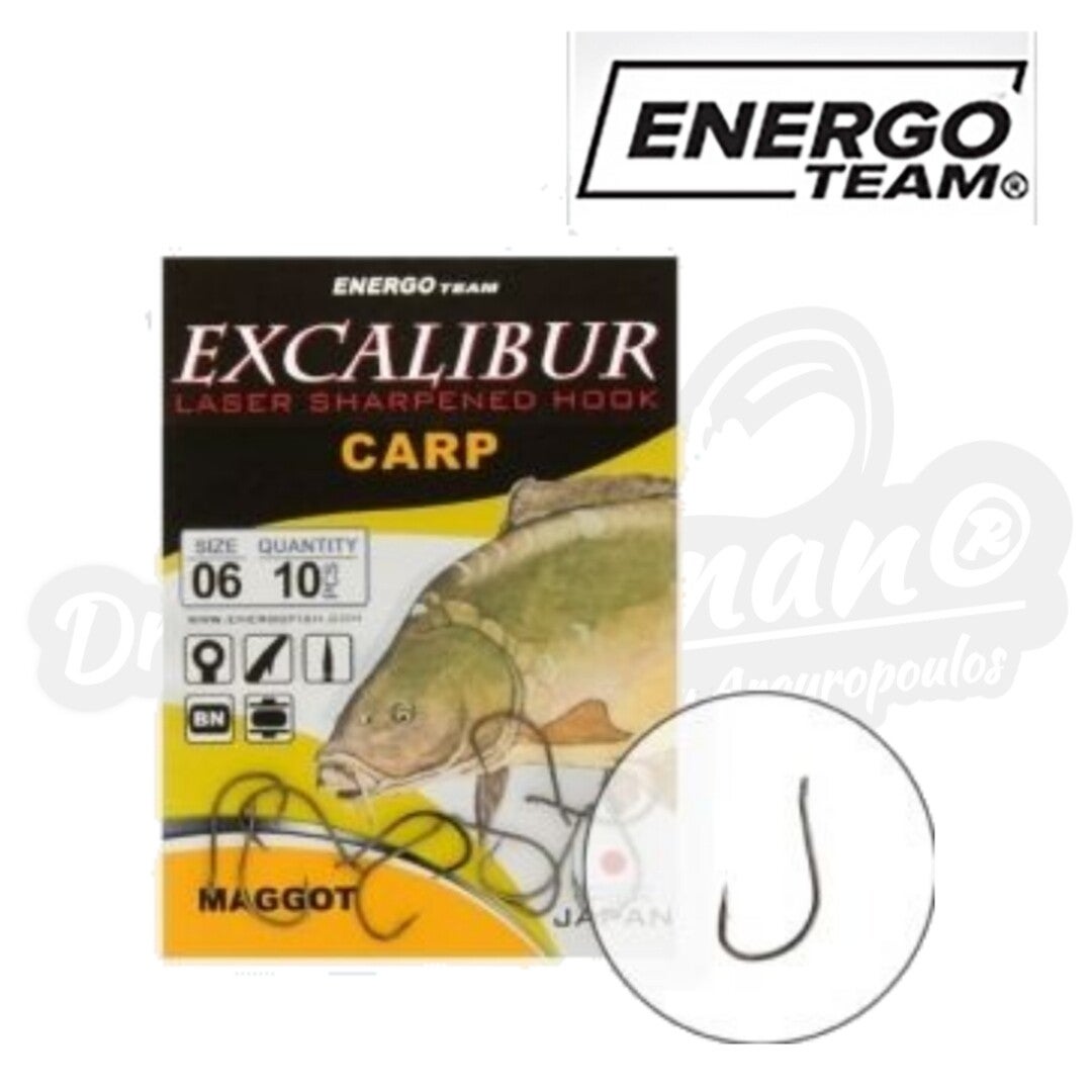 ENERGOTEAM EXCALIBUR CARP HOOK MAGGOT 10PCS